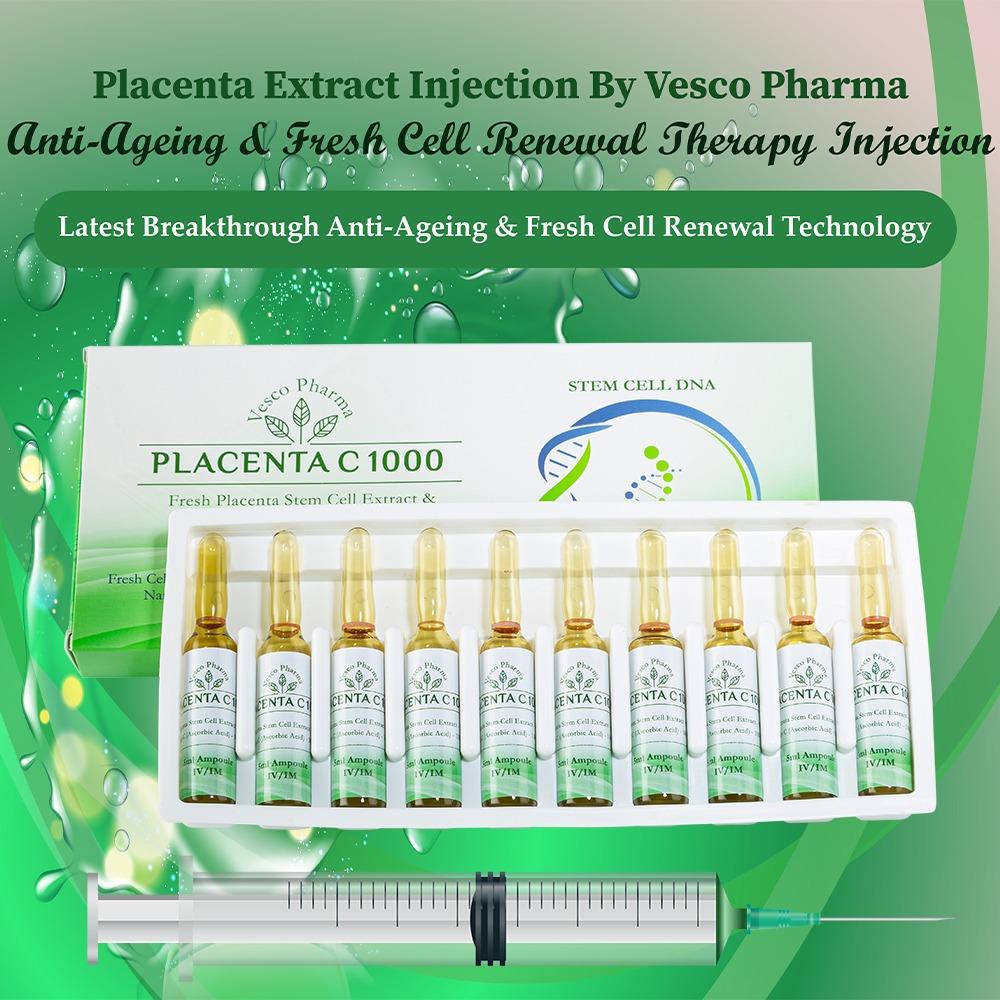 Placenta Extract Injection by Vesco Pharma Placenta C 1000: A Quality Product with no Extreme Side Effects:
